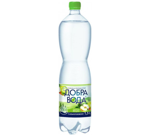 Вода мінеральна Добра вода сильногазована Яблуко 1,5 л