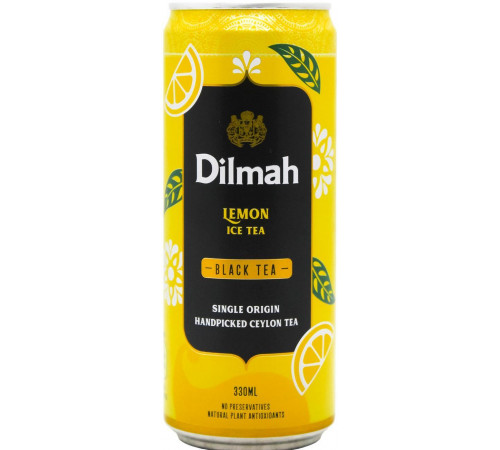 Холодний чай чорний Dilmah зі смаком лимона 330 мл
