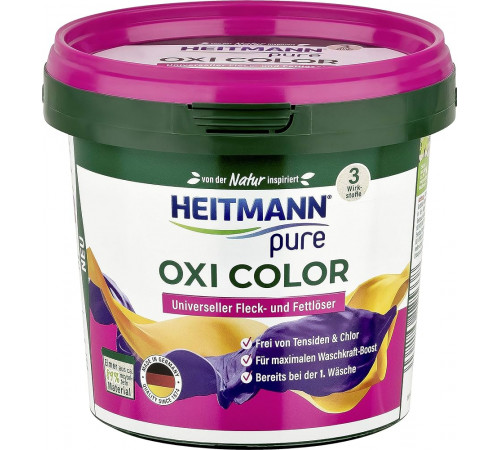 Засіб для видалення плям Heitmann Pure OXI Color 500 г