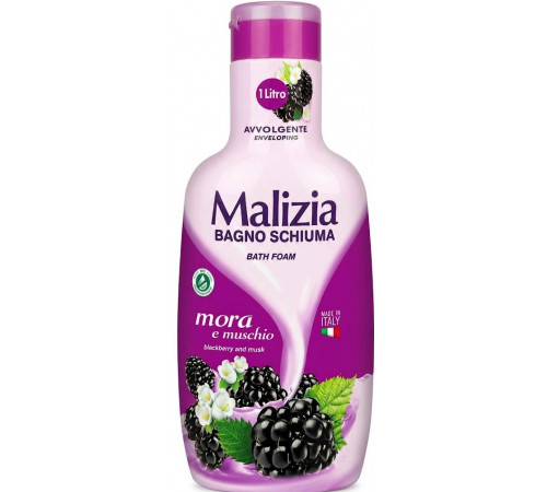 Гель-піна для ванни та душу Malizia Ожина та Мускус 1 л