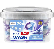 Гелевые капсулы для стирки Pro Wash Color Горная свежесть 70 шт (цена за 1 шт)