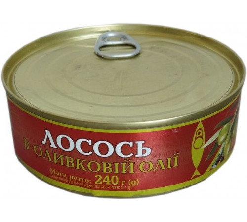 Лосось в оливковій олії Ризьке золото 240 г ж/б Лосось в оливковій олії Ризьке золото 240 г ж/б