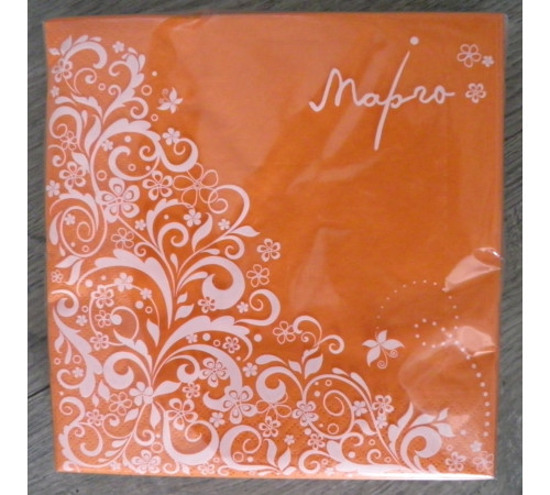 Салфетка Марго Оранжевая 3 слоя 33х33 см 20 шт