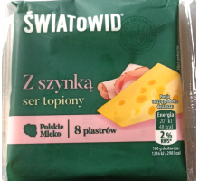 Сир скибочками Swiatowid з Шинкою 8 пластин 130 г
