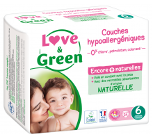 Эко-подгузники Love & Green Naturelle 6 размер (15+ кг) 34 шт