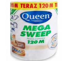Полотенца бумажные Queen Mega Sweep двухслойные 120 м