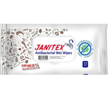 Салфетки влажные дезинфицирующие Janitex Antibacterial с клапаном 72 шт