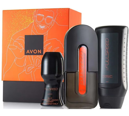 Набор подарочный для мужчин Avon Full Speed (Туалетная вода 75 мл + Гель для душа 250 мл + Антиперспирант шариковый 50 мл)