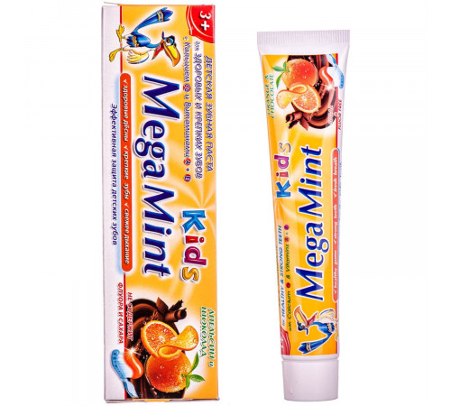Зубна паста для дітей Mega Mint Апельсин і Шоколад 50 мл