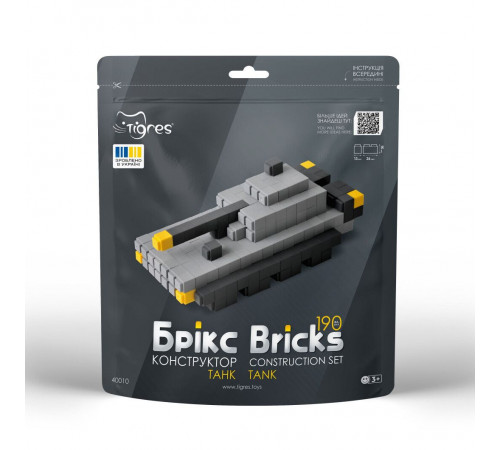Конструктор Tigres Брикс 40010 Танк 190 элементов