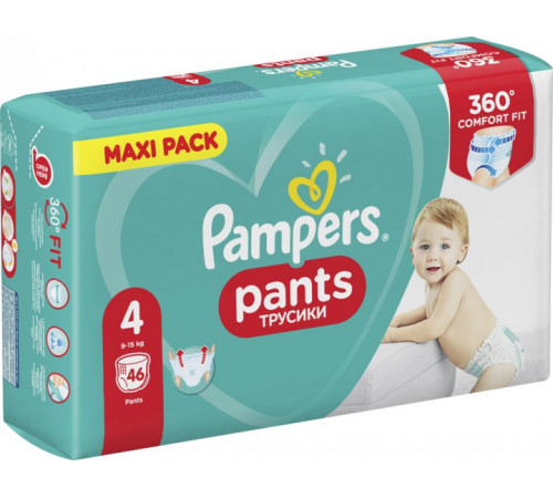 Подгузники-трусики Pampers Pants Размер 4 (Maxi) 9-15 кг 46 шт