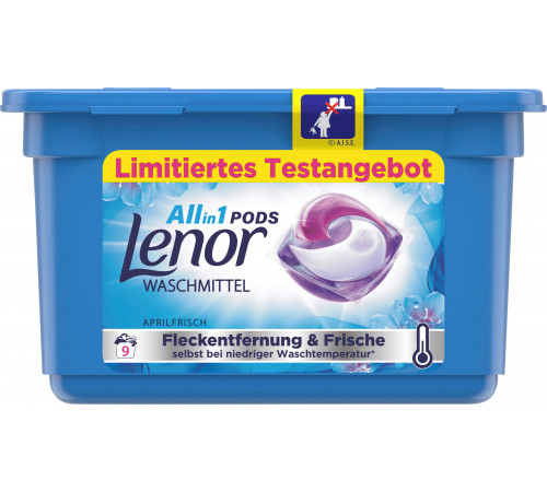 Гелеві капсули Lenor all in 1 pods Aprilfrisch 9 шт (ціна за 1 шт)