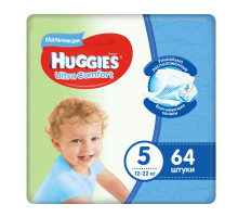 Подгузники детские Huggies Ultra Comfort 5, 12-22 кг 64 шт для мальчиков Giga Pack