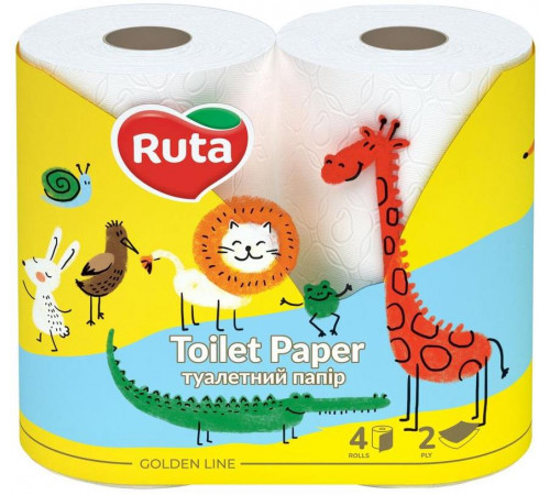 Папір туалетний Ruta Kids 2 шари 4 рулони