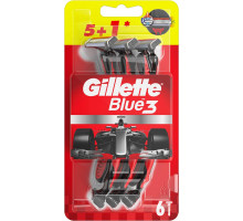 Бритви одноразові чоловічі Gillette Blue 3 Red and White 5+1 шт