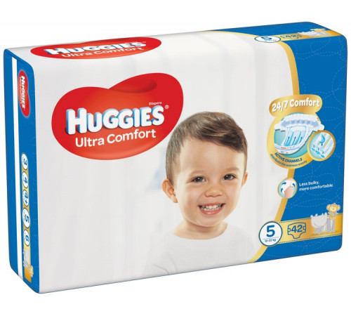 Подгузники детские Huggies Ultra Comfort 5, 12-22 кг 42 шт Jumbo Pack