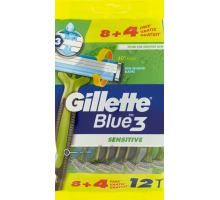 Станки для бритья Gillette Blue 3 Sensitive 8+4 шт