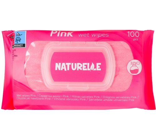 Серветки вологі Naturelle Pink 100 шт