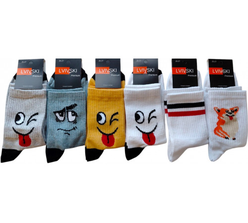 Шкарпетки довгі Lvivski Premium розмір 25-27 з принтами
