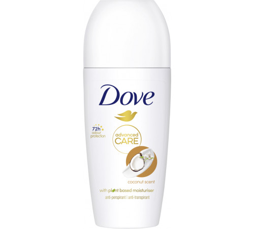 Антиперспірант кульковий жіночий Dove Advanced Care Кокос 50 мл