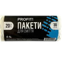 Пакети для сміття Profit 20 л 30 шт білі Пакети для сміття Profit 20 л 30 шт білі