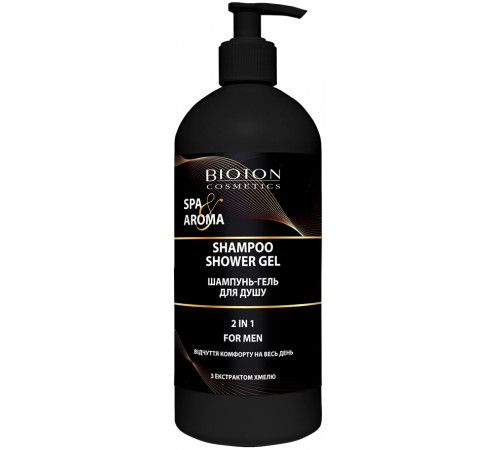 Шампунь-гель для душа 2в1 мужской Bioton Cosmetics Spa&Aroma с экстрактом Хмеля 750 мл