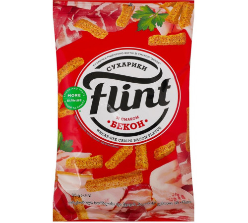Сухарики пшенично-ржаные Flint со вкусом Бекон 60 г