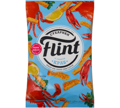Сухарики пшенично-ржаные Flint со вкусом Краб 60 г