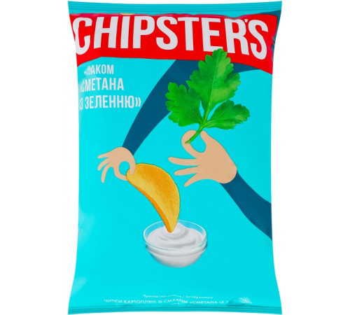 Чипсы Chipster\'s со вкусом Сметана с зеленью 100 г