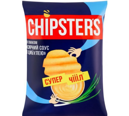Чипсы Chipster's со вкусом Сырный соус с луком 95 г