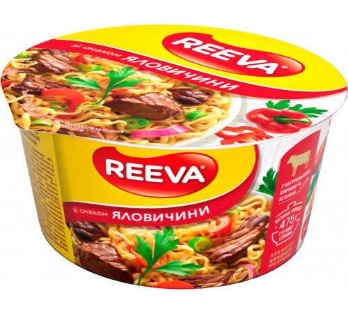 Лапша быстрого приготовления Reeva со вкусом Говядины 75 г