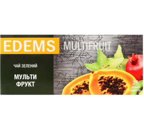 Чай зелений Edems Мультифрукт 42.5 г 25 пакетиків