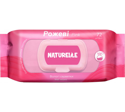 Серветки вологі Naturelle Pink 72 шт Серветки вологі Naturelle Pink 72 шт
