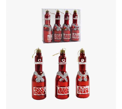 Новорічні прикраси С 67202 4 штуки у слюді