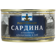 Сардина атлантична бланшована в олії Рибпромфлот ж/б 240 г