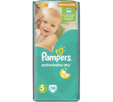 Подгузники Pampers Active Baby-Dry Размер 5 11-18 кг, 58 подгузников