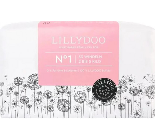 Підгузки Lillydoo Premium 1 (2-5 кг) 33 шт