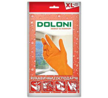 Перчатки хозяйственные латексные Doloni Household ХL оранжевые 1 пара
