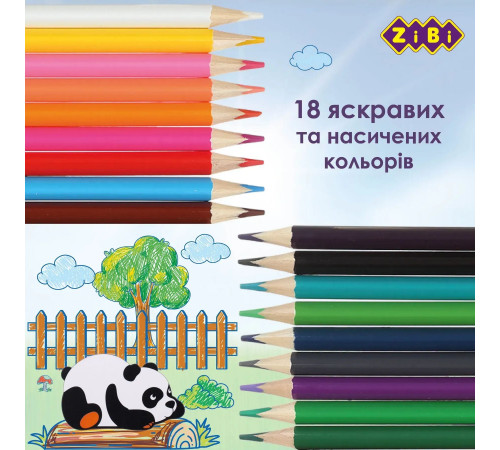Олівці кольорові Zibi ZB2415 18 кольорів
