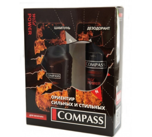 Набор мужской Compass Wild Power (шампунь + дезодорант)