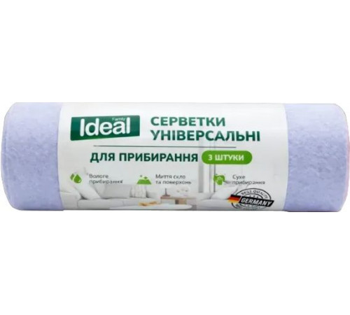 Серветка Family Ideal універсальна для прибирання 38 х 38 3 шт