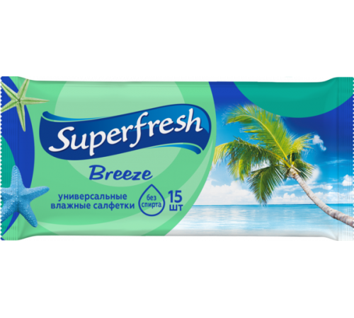 Вологі серветки Superfresh Breeze 15 шт