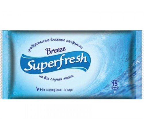 Вологі серветки Superfresh Breeze 15 шт