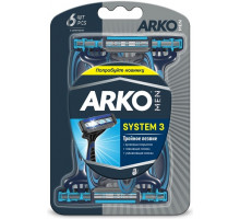 Станки для гоління ARKO T3 System потрійне лезо 6 шт