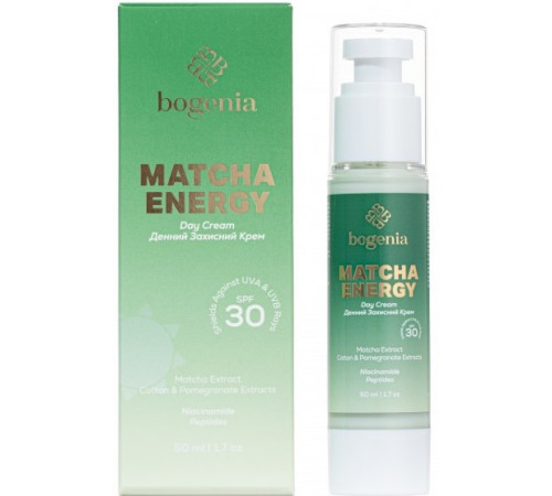 Захисний денний крем для обличчя Bogenia BG459,001 Matcha Energy SPF30  50 мл