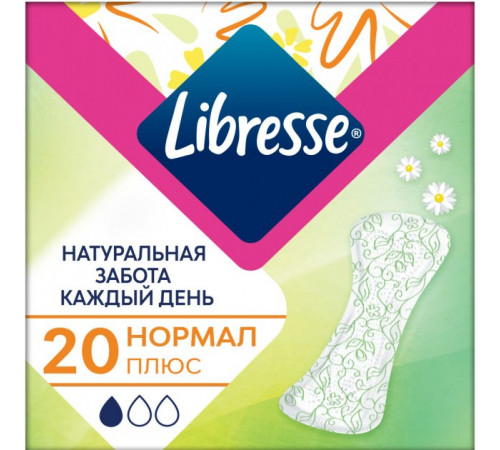 Щоденні гігієнічні прокладки Libresse Natural Care Normal 20  шт