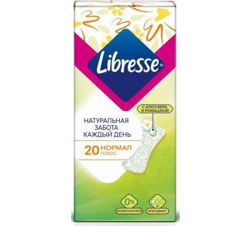 Щоденні гігієнічні прокладки Libresse Natural Care Normal 20  шт