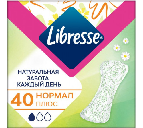 Ежедневные гигиенические прокладки Libresse Natural Care Normal 40 шт