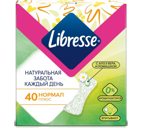 Ежедневные гигиенические прокладки Libresse Natural Care Normal 40 шт