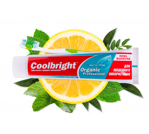 Зубна паста Coolbright Organic 130 мл + зубна щітка